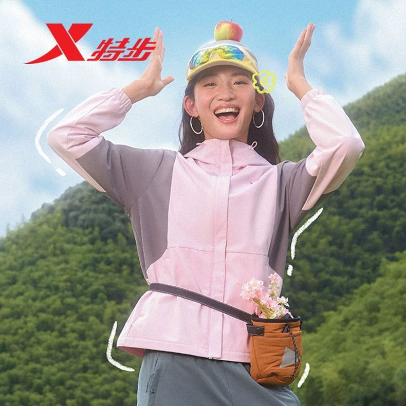 特步加绒外套女2026春季新款