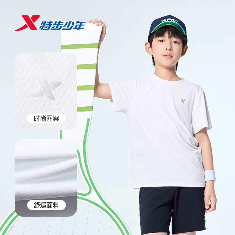 特步儿童短袖T恤男大童2026夏季