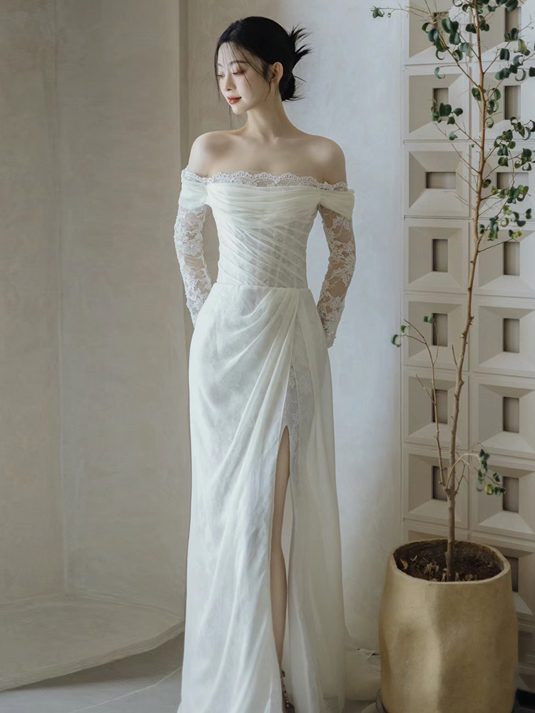 Wedding dress for bride, lace elite evening dress, open shoulders, lace dress, long sleeve,  Wedding dress for bride, lace elite evening dress, open shoulders, lace dress, long sleeve,
