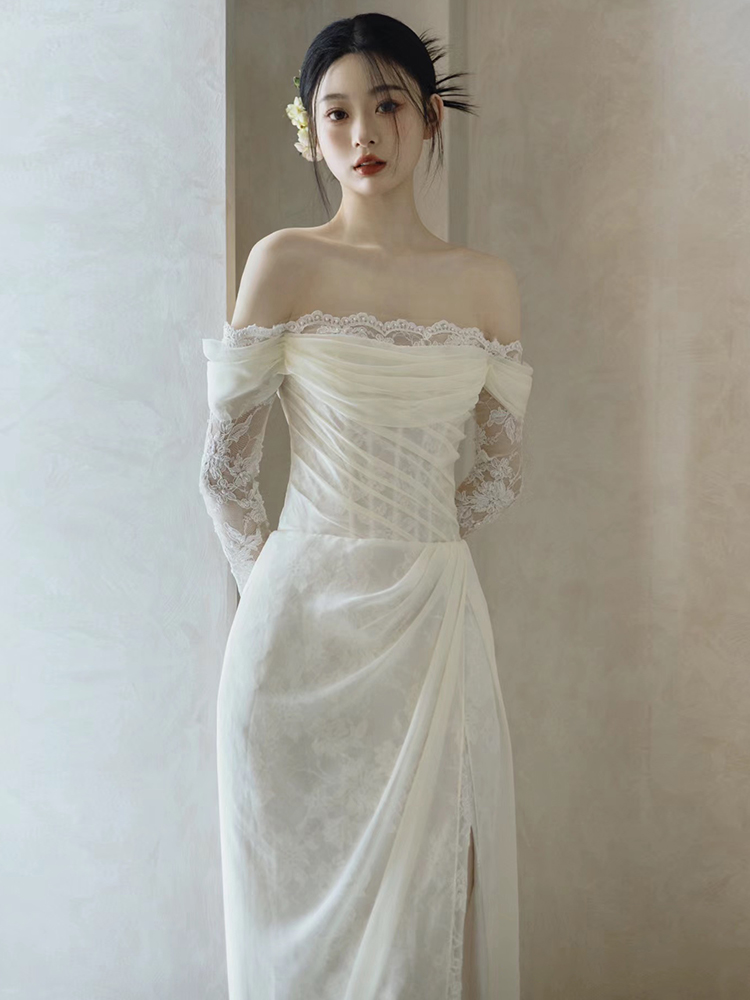 Wedding dress for bride, lace elite evening dress, open shoulders, lace dress, long sleeve,  Wedding dress for bride, lace elite evening dress, open shoulders, lace dress, long sleeve,