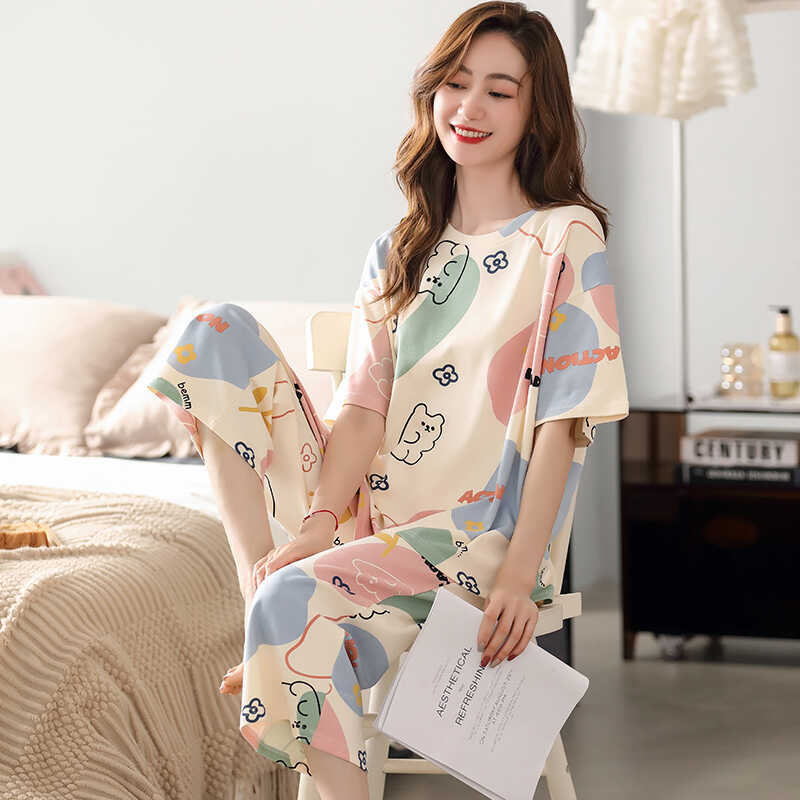 芬腾清女纯棉可外穿家居服