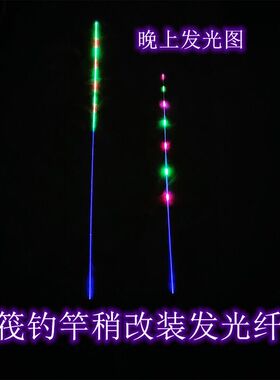 筏竿稍改装夜光发光纤夜钓桥筏竿软尾灯夜钓电子筏竿稍配件LED灯