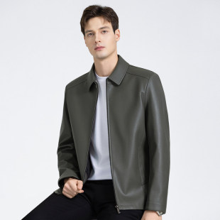 春秋新款 外套秋冬 海宁皮衣休闲皮西服真皮衣男皮夹克山羊皮修身
