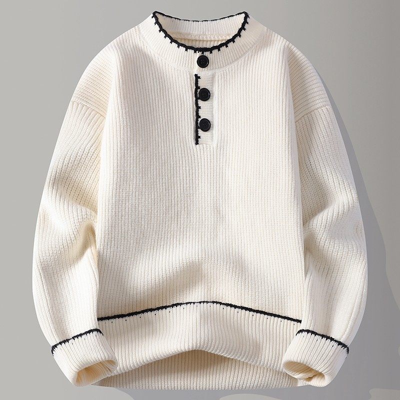 毛衣男秋冬新款圆领加厚保暖线衣