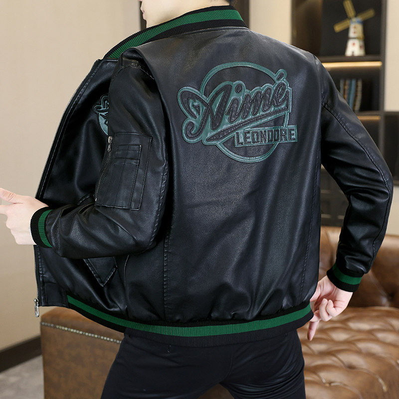 外套男春秋季新款高品质皮衣帅气