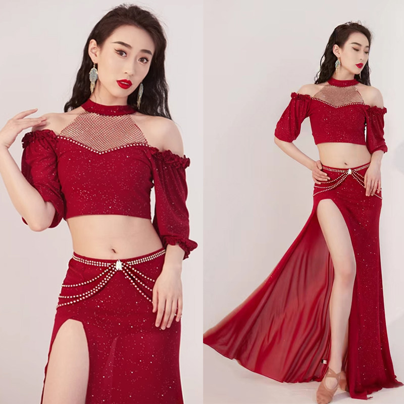 肚皮舞套装上衣裙子练习服套装