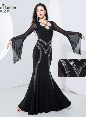 倾城之舞肚皮舞服装2025新款iraq伊拉克甩发袍子显瘦修身连衣裙