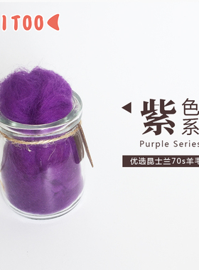 CITOO刺头儿羊毛毡戳戳乐手工diy羊毛条紫色系5g装手工制作