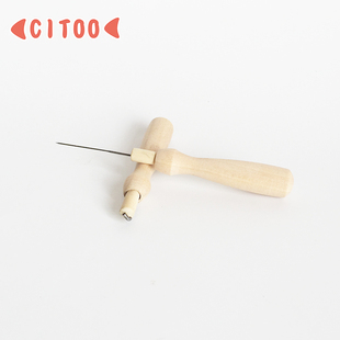 刺栗栗羊毛毡戳戳乐材料手工diy 工具 配件 实木手柄辅助工具戳针