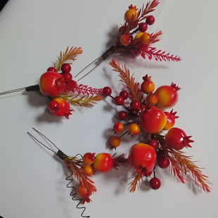 新中式头饰新款超仙手作小众石榴果新娘复古晨袍礼服敬酒造型发饰