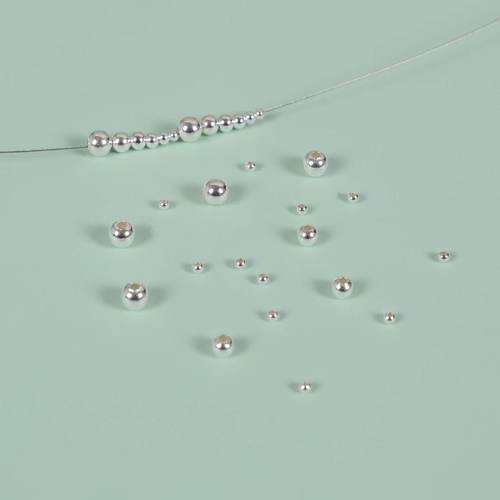 S999足银光面圆珠拉丝银珠DIY