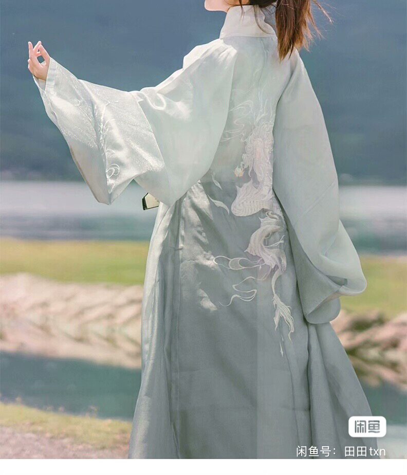 出租。【道定】汉服 鸭蛋青白泽 明制道袍