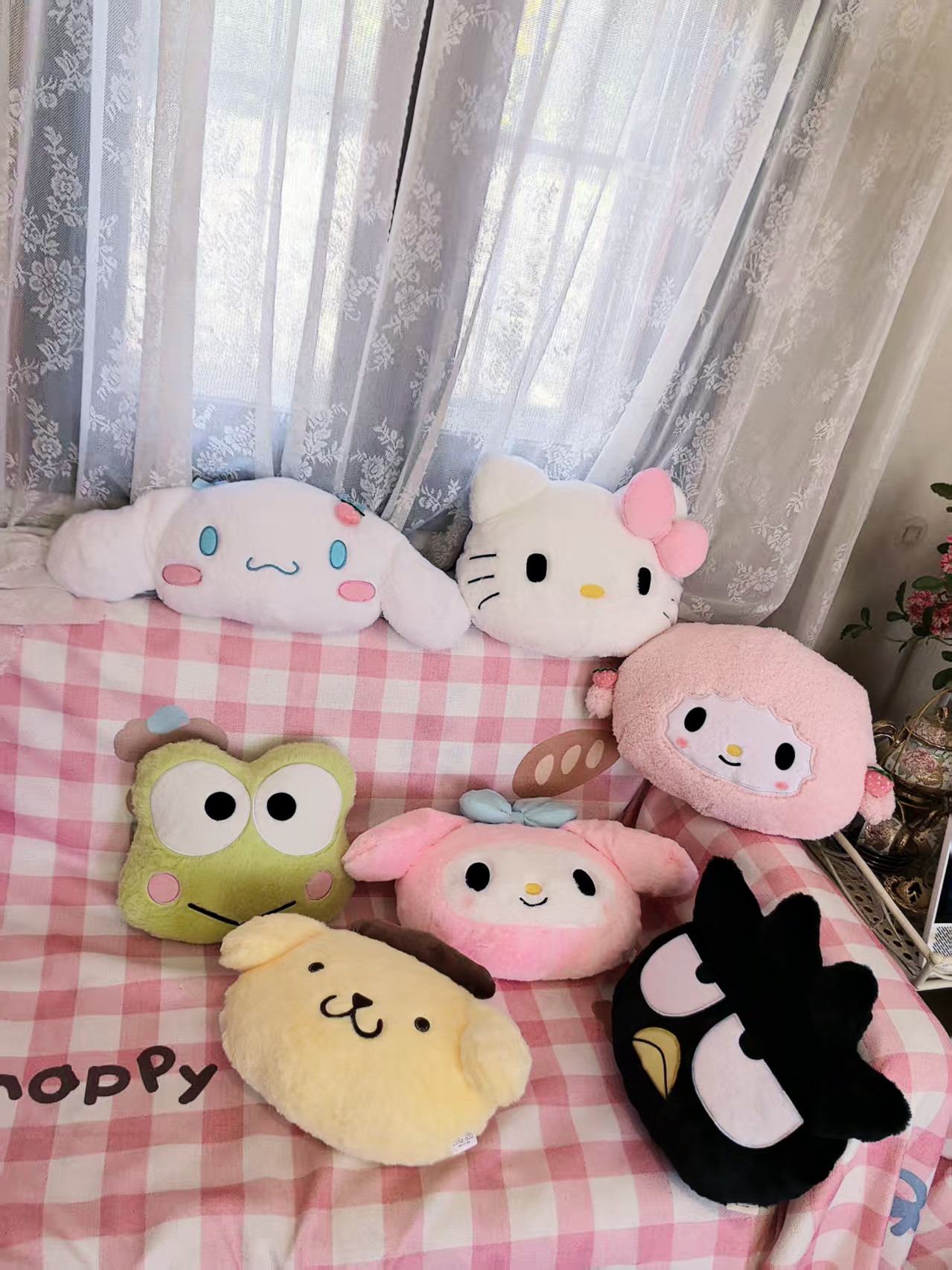 日系卡通可爱少女心毛绒美乐蒂kitty布丁狗抱枕汽车双面刺绣靠垫,居家布艺,靠垫/抱枕,淘宝优惠券,粉丝福利购,淘宝优惠卷