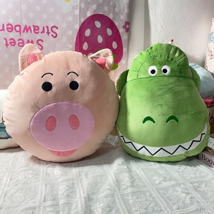 日单现货玩具总动员火腿猪Hamm毛绒公仔抱枕靠垫抱抱龙Rex