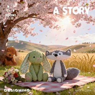 捉趣雅米兔子毛绒玩具可爱狼兔cp玩偶公仔安抚布娃娃女孩生日礼物