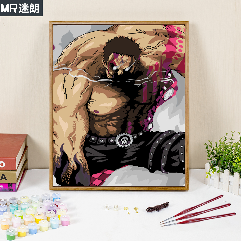 diy手工数字油画动漫海贼王