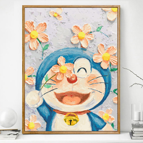 画画diy数字油画哆啦A梦儿童涂色卡通动漫手绘填充填色油彩画手工 - 封面