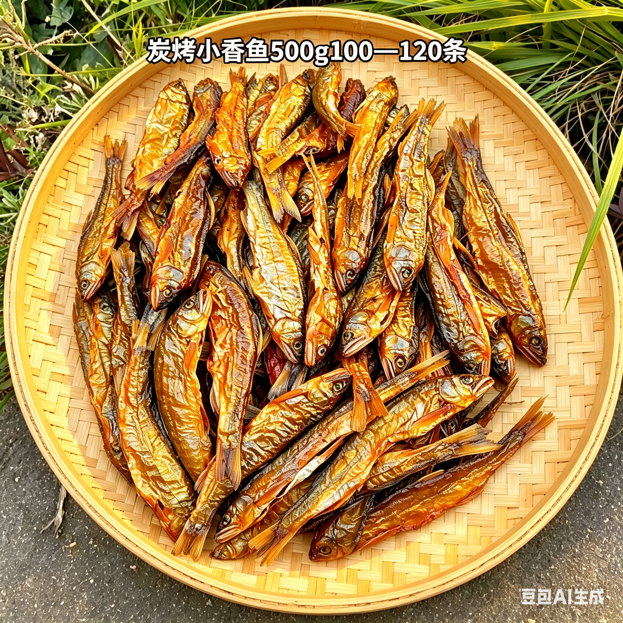 温州泰顺农家 锅焙炭烤米糠熏制香鱼干，500 克 100—120条