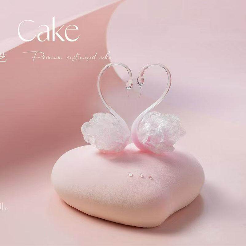 拉糖白天鹅生日蛋糕装饰成品插件摆件天鹅糖艺黑天鹅情侣七夕情人