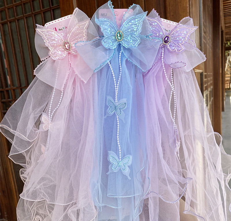 公主纱纱蝴蝶结仙女棒女孩头饰