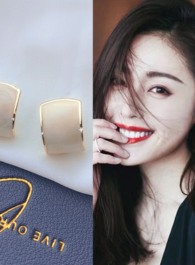 简约耳环女高级感轻奢气质耳饰2025年新款潮复古纯银防过敏耳钉