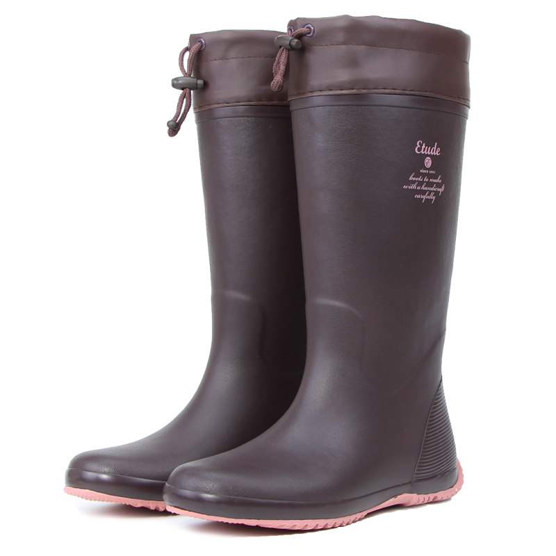 21年春季新品高筒女士通勤橡胶雨鞋防水胶靴防滑套现水靴平底