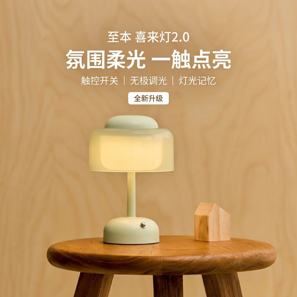 至本喜来灯2.0 小夜灯卧室台灯床头灯触控开关柔光扩散14周年