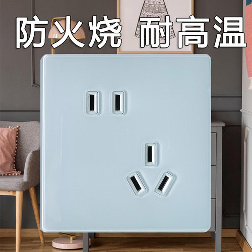 斜五孔插座玻璃面板二三插五孔钢化玻璃面板防火烤耐高温一擦净