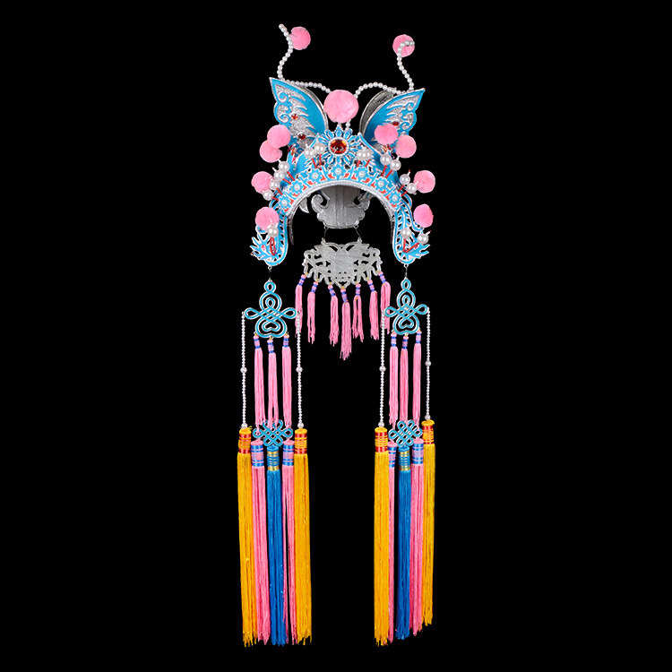 蝴蝶盔 京剧戏曲盔帽武旦刀马旦扈三娘帽子穆桂英头饰蝴蝶冠头盔