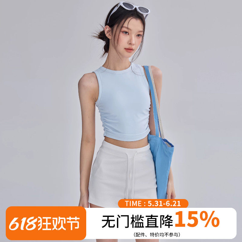 运动背心女防震聚拢一体式瑜伽内衣文胸普拉提训练健身收腰上衣夏