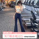 裸感高腰运动裤 女收腹提臀健身弹力喇叭休闲户外训练跑步瑜伽长裤