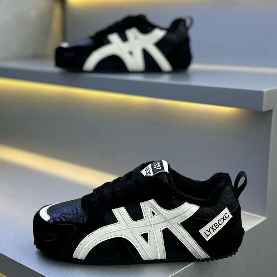 冬季加绒保暖拼色阿甘德训鞋男