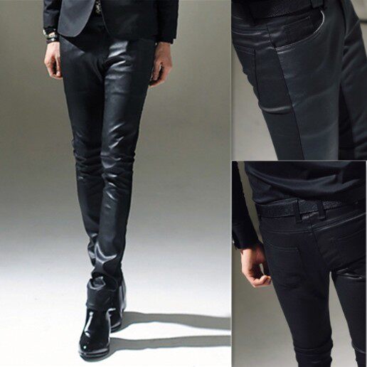 Pantalon cuir homme serré - Ref 1489035 Image 1