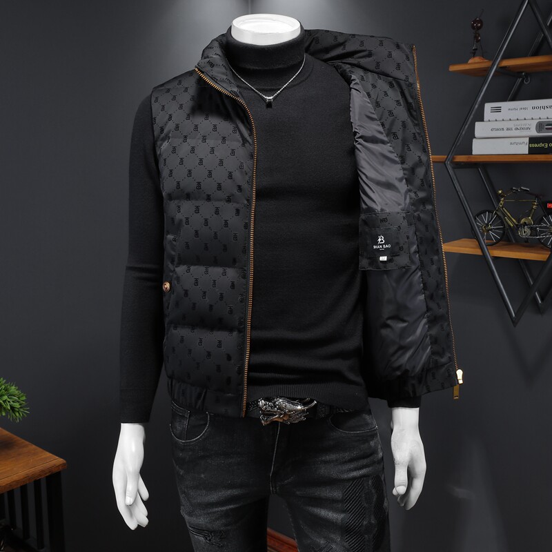 2022冬季新款90%高端羽绒马甲3021-29907P255假模黑色,男装羽绒服,钱塘6011