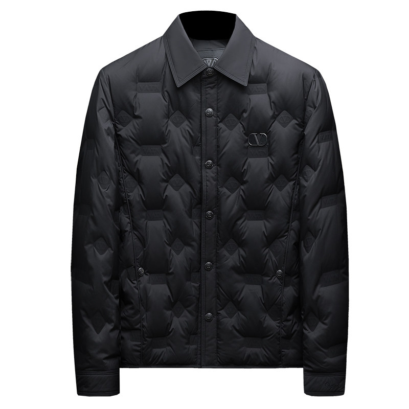 2025冬季新款90%白鸭绒翻领暗花羽绒服钱塘6011-6666P240沙发,男装羽绒服,钱塘6011