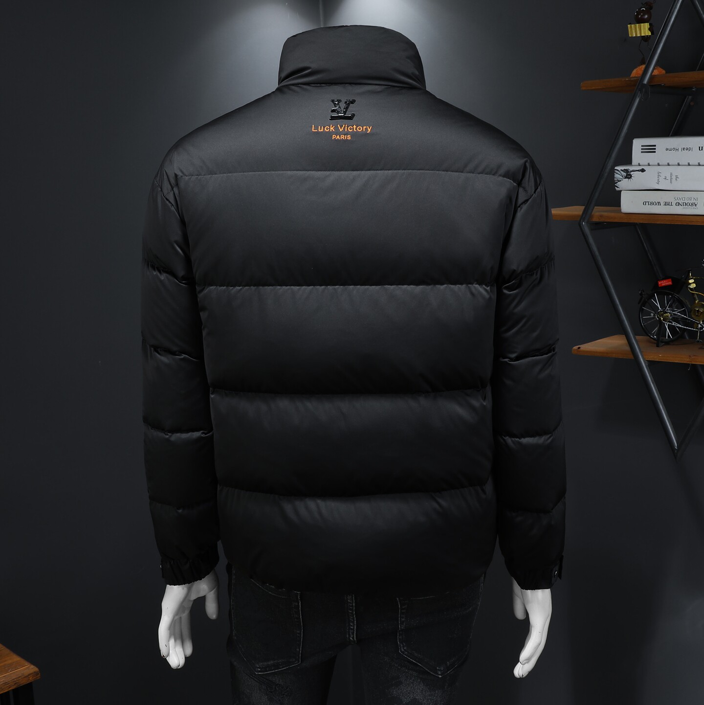 2025冬季新款90%白鸭绒立领提花羽绒服钱塘6011-6650P335假模,男装羽绒服,钱塘6011
