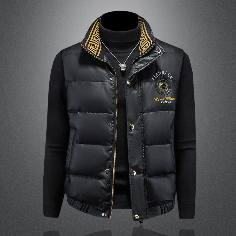 2025冬季新款90%白鸭绒羽绒马甲Y9951P285镂空黑，男装羽绒服，钱塘6011