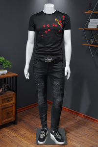 2023夏季新款短袖T恤 钱塘 3021-2 3811 P60 假模黑色图片