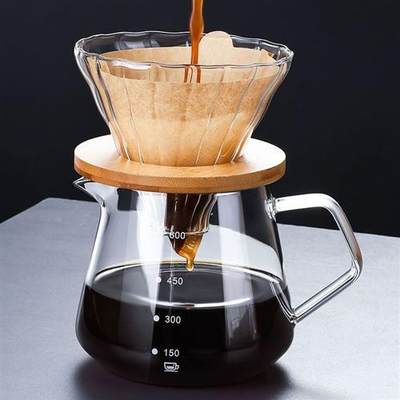 Glass coffee pot coffee with coffee filter cup coffee filte