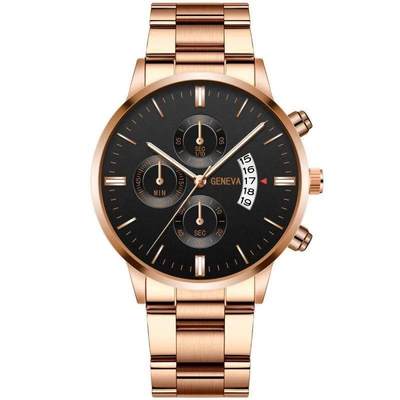 reloj hombre Fashion Men Stainless Steel Watch Luxury Calend