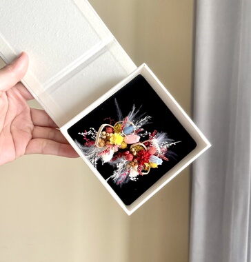 Wedding新中式复古戒指花永生花仿真花交换戒指一对新婚礼物创意