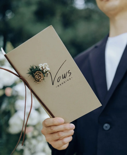 Wedding原创森系婚礼誓词本高级简约小众贺卡宣誓卡片干花誓言卡
