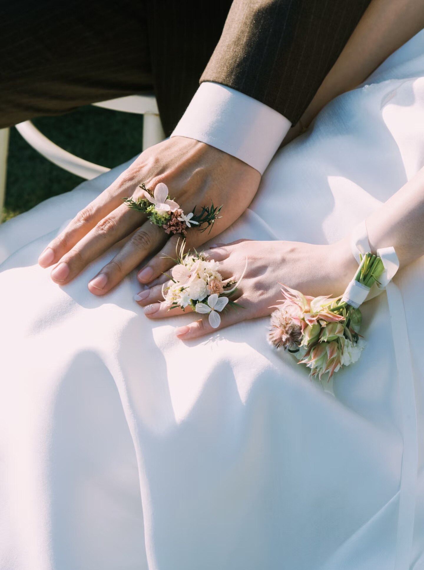 Wedding韩式唯美小清新娘戒指花粉色戒指花永生花仿真花森系婚礼