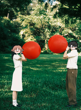 Wedding领证结婚道具户外拍照创意36寸大气球红色