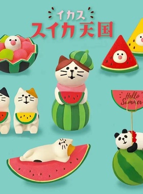 日式夏日西瓜水果系列树脂摆件