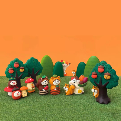 可爱秋天咖啡树脂桌面装饰摆件