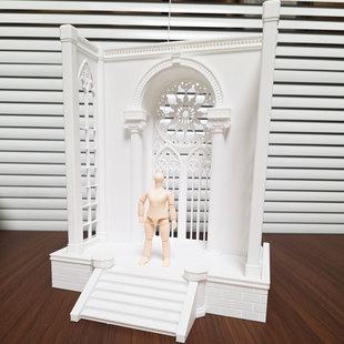 ob11秦彻婚卡礼堂结婚哥特教堂娃屋摆件bjd12分6分微缩场景模型