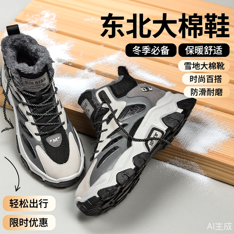 冬季加绒保暖雪地靴大棉鞋