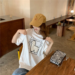 實拍 寬鬆卡通刺繡短袖t恤