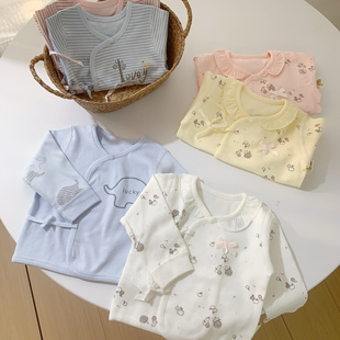 全背上衣 新生儿打底内衣春秋初生婴儿衣服A类纯棉宝宝和尚服无骨